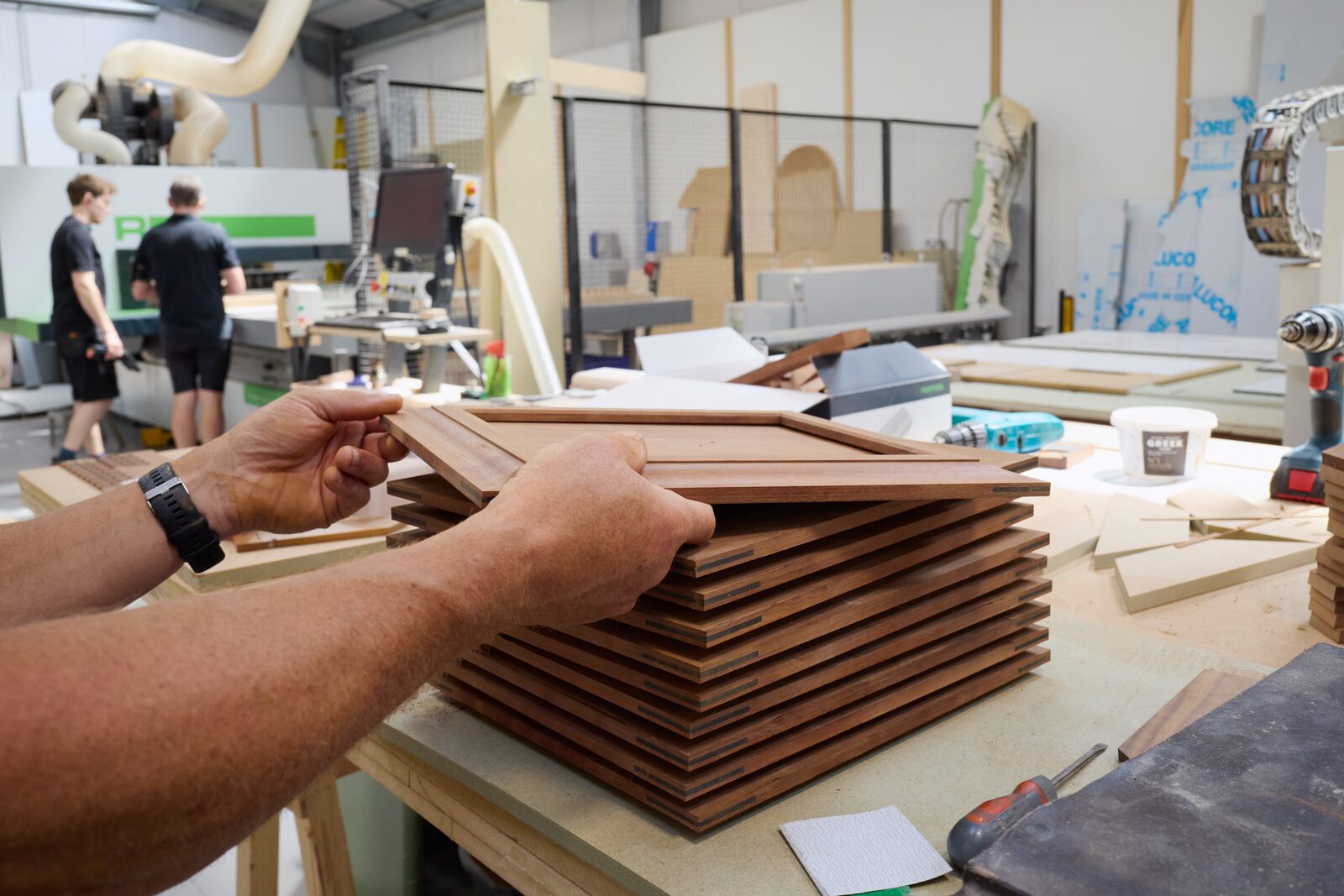 CNC curved veneer panel